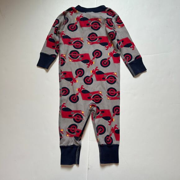 Hanna Andersson Gray Motorcycle Pajamas - Snug-Fit Zip Sleeper - Size 60 (3-6M) - Picture 4 of 4